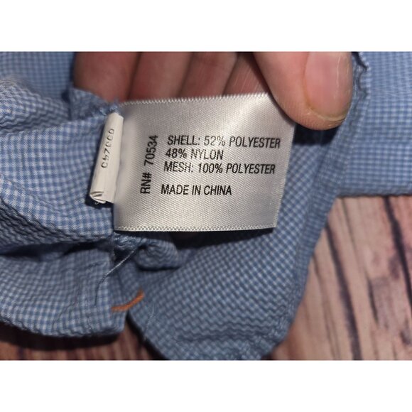 Orvis Mens Blue Gingham Short Sleeve Fishing Shirt XXL Button-Down Mesh Lining - Picture 6 of 9